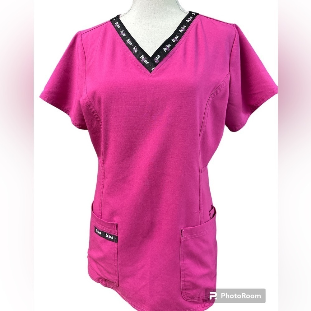 Scrubstar Women's Fashion Collection Breast Cancer Awareness Scrub Top Small